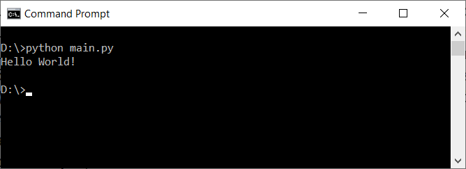 Python - Hello World - Terminal Output