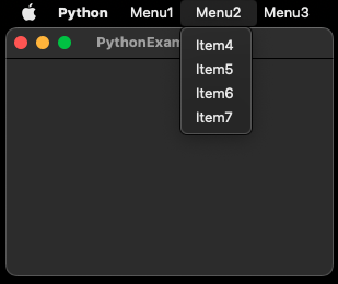 Tkinter - Create complete Menu from List of lists - Second Menu