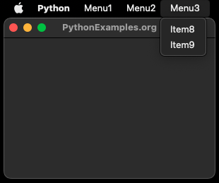 Tkinter - Create complete Menu from List of lists - Third Menu